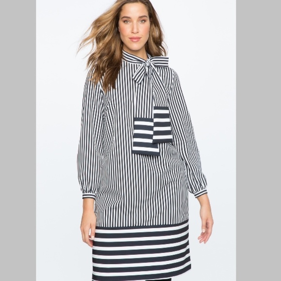 Eloquii Dresses & Skirts - NWT Eloquii Printed Tie Collar Easy Dress 22